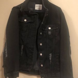 Black Ripped Jean Jacket